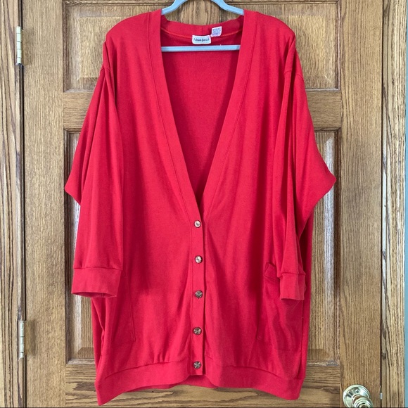 Adrian Jordan Sweaters - Adrian Jordan Casual Red Button-up Cardigan 26/28